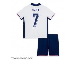 Inghilterra Bukayo Saka #7 Prima Maglia Bambino Europei 2024 Manica Corta (+ Pantaloni corti)